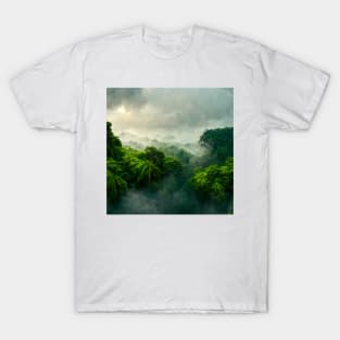 Tropical Rainforest Landscape Painting T-Shirt